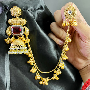 Bhoomi Kashmiri Earrings-Ruby