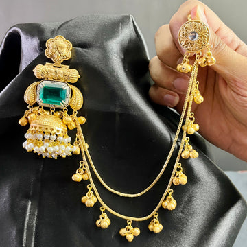 Bhoomi Kashmiri Earrings-Sea Green
