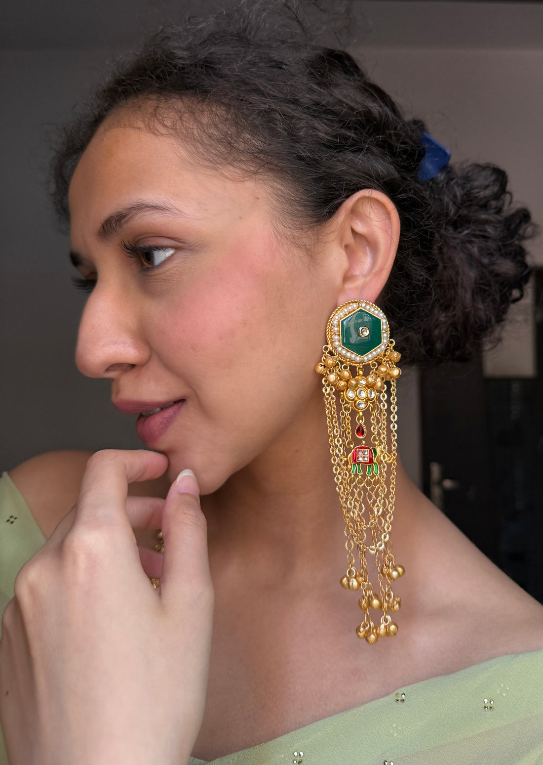 Lashkara Earrings-Emerald