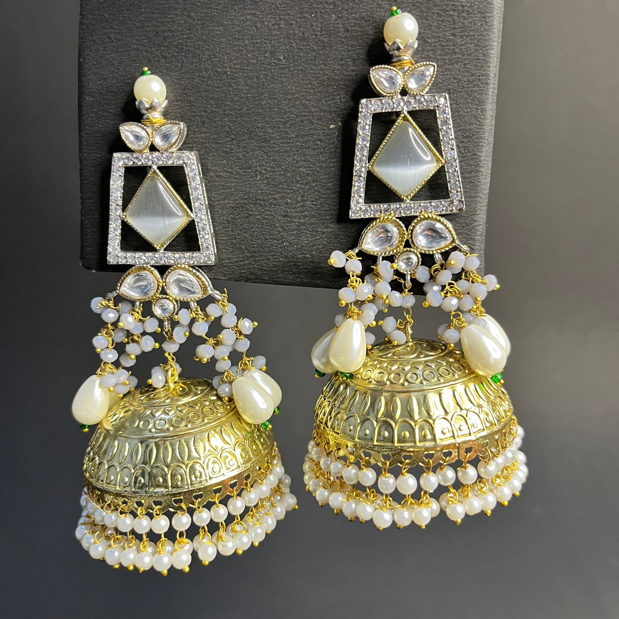 GOLD PLATED PEARL JHUMKA