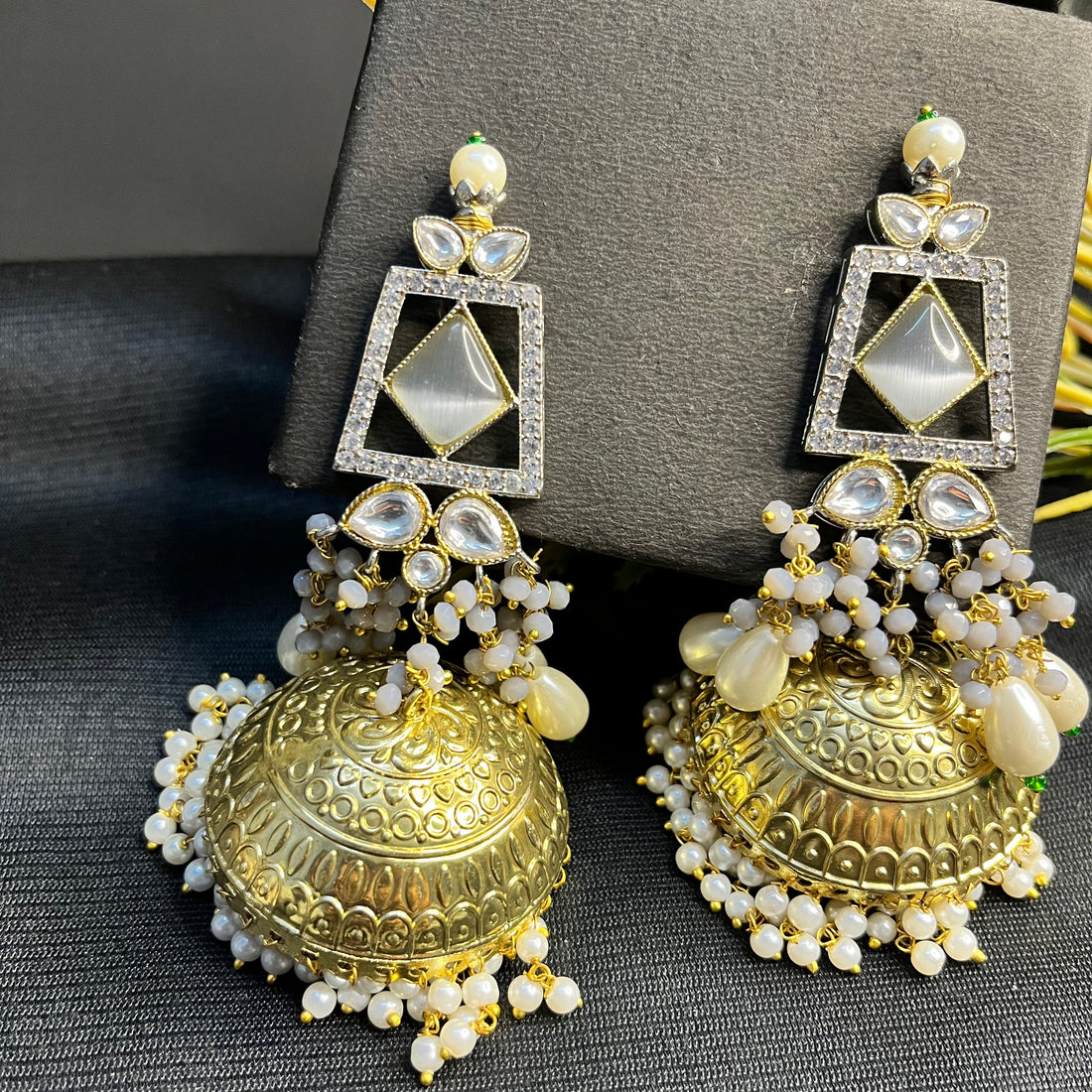 GOLD PLATED PEARL JHUMKA