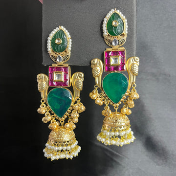 EMERALD DOUBLET BRASS JHUMKI