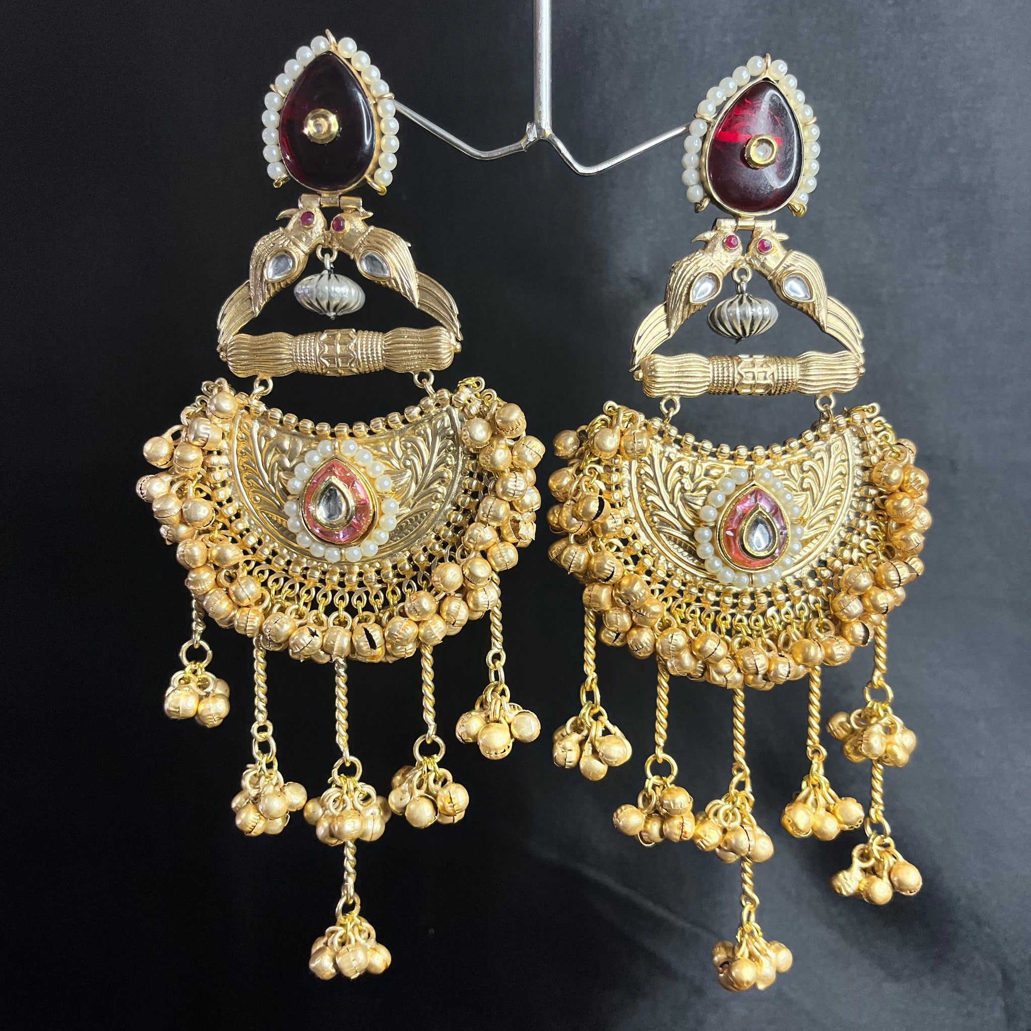 RUBY KASHMIRI BRASS EARRINGS