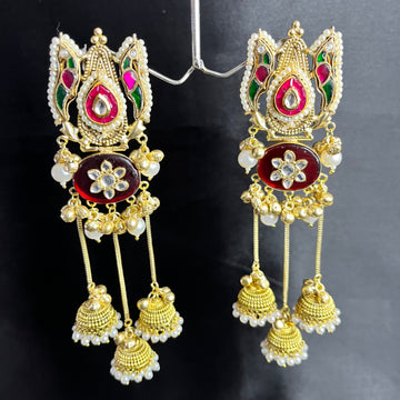 MEHAK BRASS TRIPPLE JHUMKI-RUBY