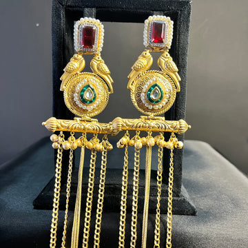 KASHMIRI RUBINA DROP EARRINGS-RUBY