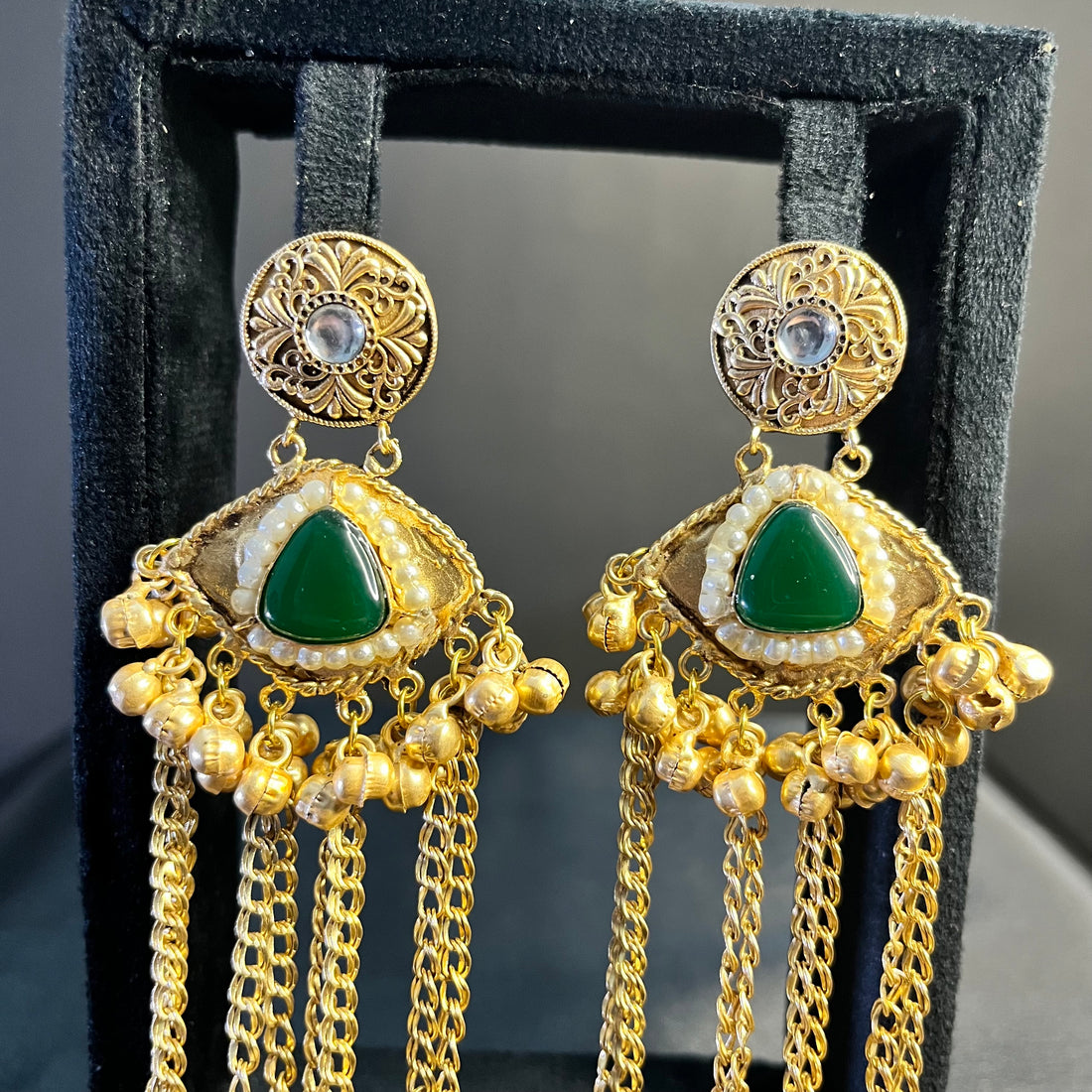 KASHMIRI INAYAT JHUMKI-EMERALD