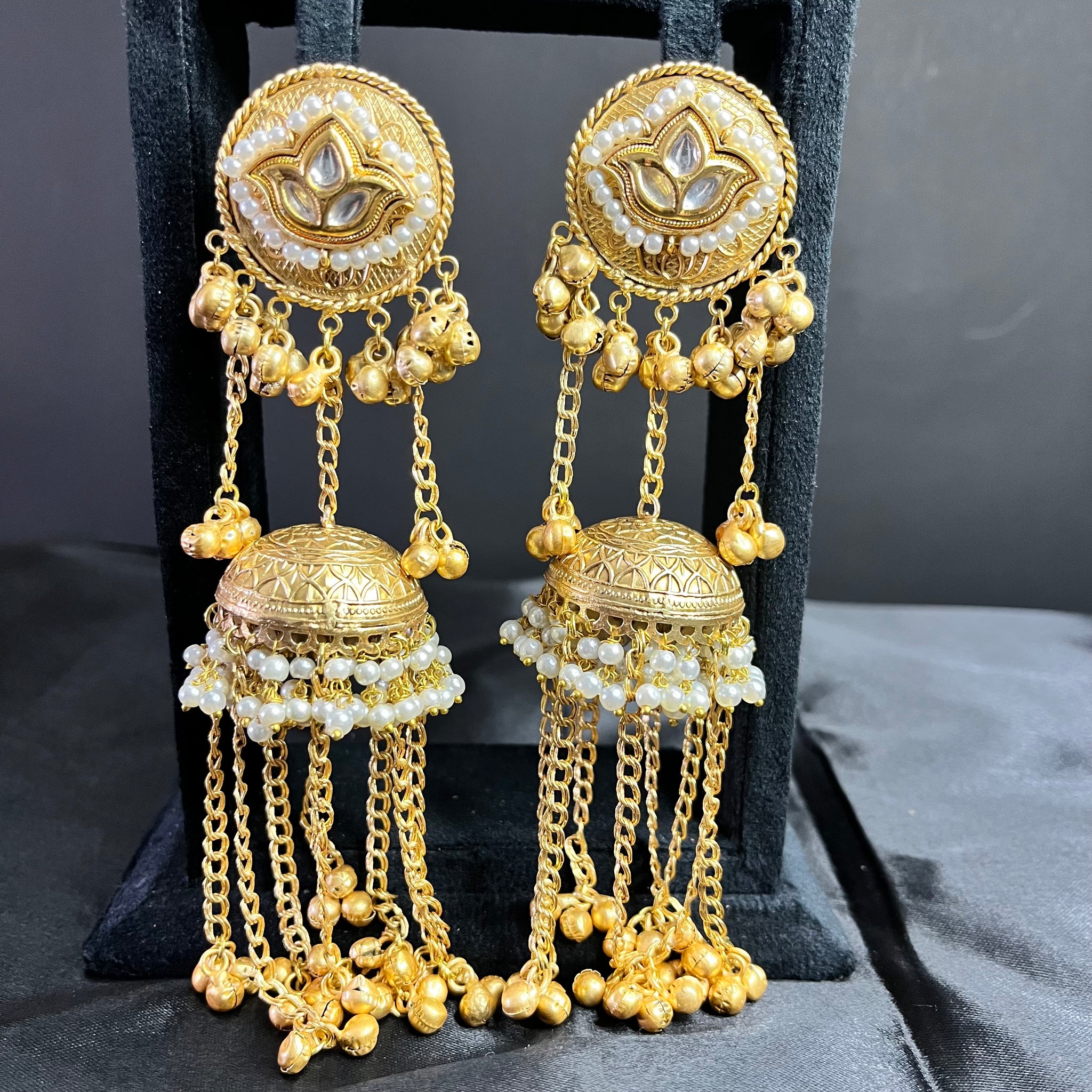 NOORANI KASHMIRI JHUMKA-WHITE