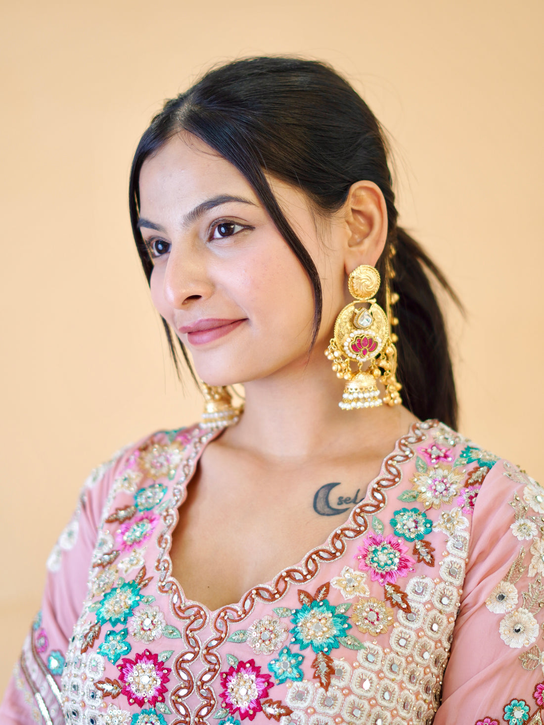 EISHA KASHMIRI KAANCHAIN EARRINGS