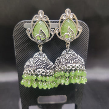 MUMTAZ SILVER MINT GREEN EARRINGS