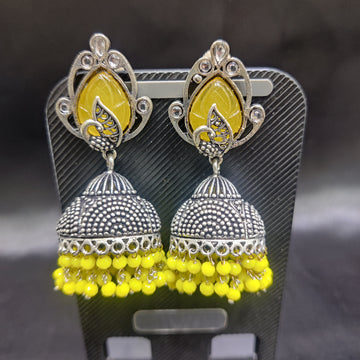 MUMTAZ SILVER YELLOW JHUMKI