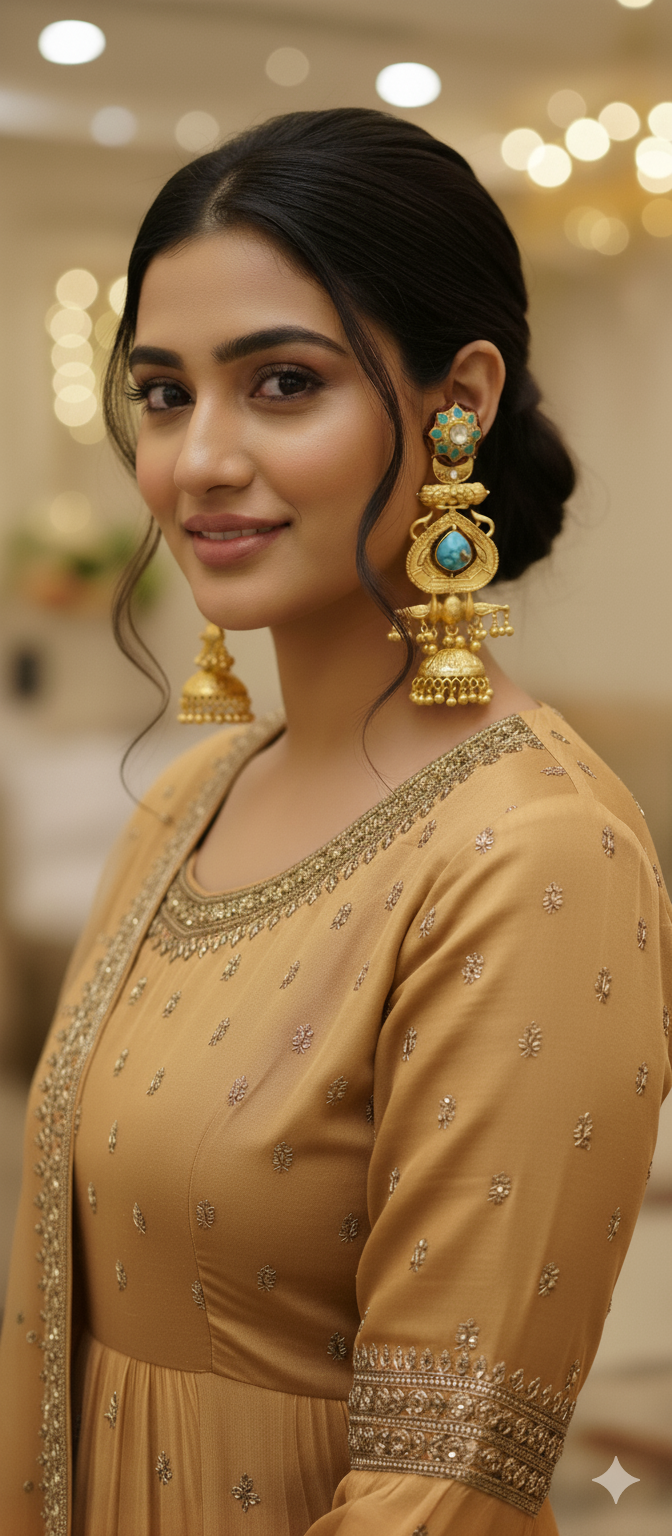 Amisha Jhumka-Turquoise