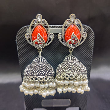 MUMTAZ SILVER CORAL EARRINGS