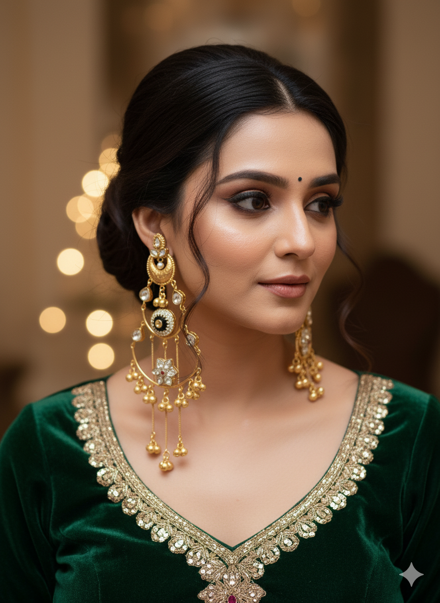 Alaya Chandbali-Emerald